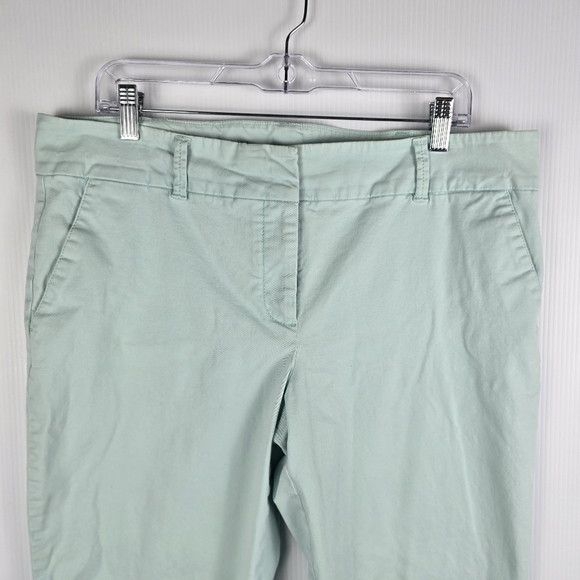 Talbots Women's The Daily Ankle Mint Green Stretchy Slit Pockets Casual Pants 14 - Picture 3 of 11